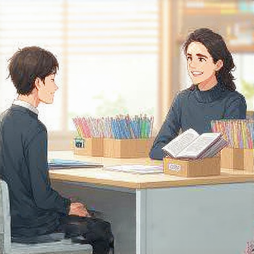 外籍老師一對一教學場景，學生專心聆聽，提升英語能力，輕鬆流利對話，創造愉快學習氛圍，探索更多學習資源。