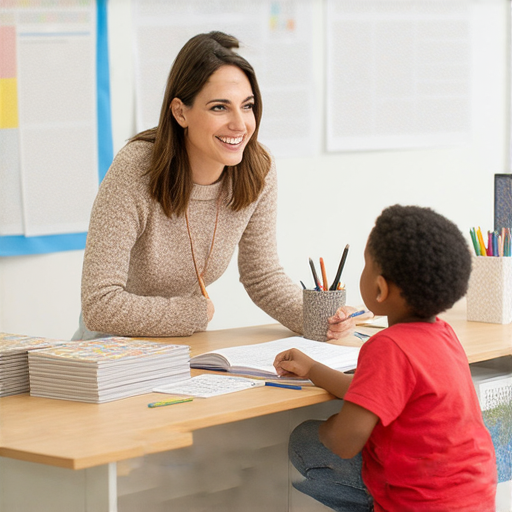 外籍英文老師專業一對一教學場景，老師指導學生學習英文，歡樂互動，揭開學習秘密，提升語言能力，專注於個別需求，創造理想的學習環境。