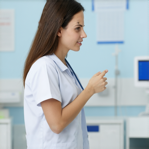 在醫院陪診服務中，外籍老師一對一教授英語能力，學生專注學習，改善溝通技巧，提升醫療英語交流，背景為醫院環境，展現學習與陪診結合的情況。