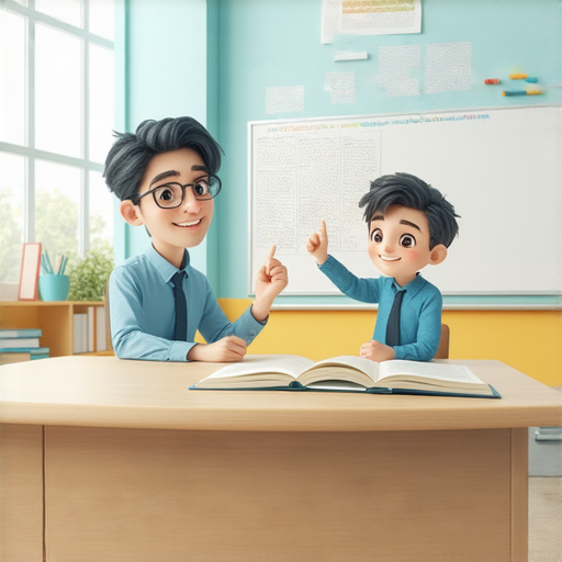 外籍英語老師一對一教學畫面，學生與老師專注互動，探索學習的快樂，消除辭退恐懼，開啟流利英語之路，提升語言自信和口語能力。