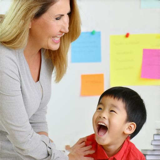 掌握金繼英文技巧的學習場景，一位外籍老師正與學生進行一對一教學，激發學生學習語言的熱情，展示個性化教學方式與成功的語言學習效果。