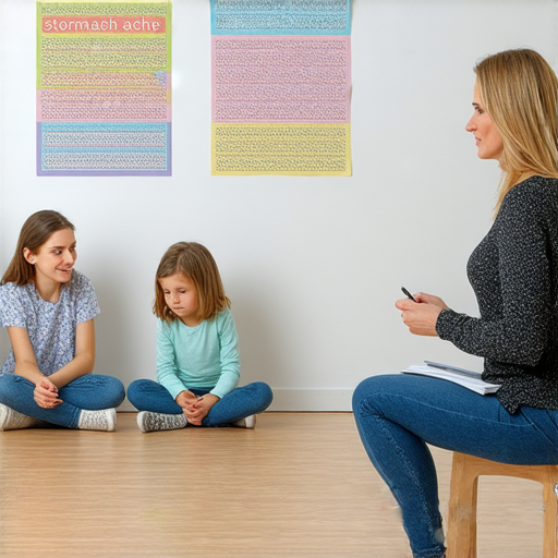 肚子疼英文怎麼說的學習秘訣，展示一對一外籍老師教學的情景，適合想要輕鬆學習英文的學生，讓學習者迅速掌握相關詞彙。