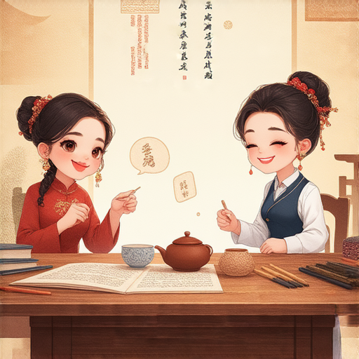 探索漢族文化的圖片，顯示外籍英文老師與學員一對一學習的場景，具有互動性與趣味性，呼籲立即報名開啟語言之旅，體驗文化與語言的交融。