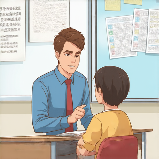 外籍老師一對一教學場景，學生專心學習英文，老師指導發音和語法，展現提升英文能力的過程，氛圍輕鬆互動，體驗外籍教學的奧秘。