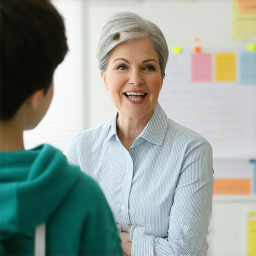 培養毅力，輕鬆學英語的外籍老師一對一教學場景，學生專心聆聽，互動學習，展現語言學習的樂趣與效率，促進學生英語能力提升。
