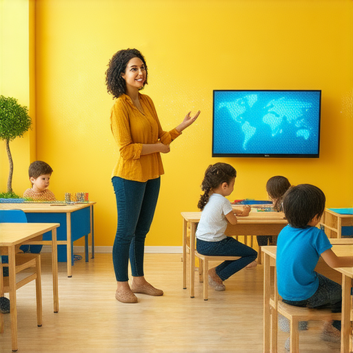 外籍老師引導學生探索英文技能的場景，課堂中學習氛圍濃厚，學生專注於解密漏電的真相，提升英語能力，拓展學習視野，探索更多知識。