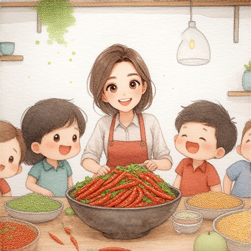 探索泡菜的秘密，外籍老師與學生一起學習英文，發現泡菜的美味與語言的魅力，分享食材與文化，豐富多彩的學習體驗。