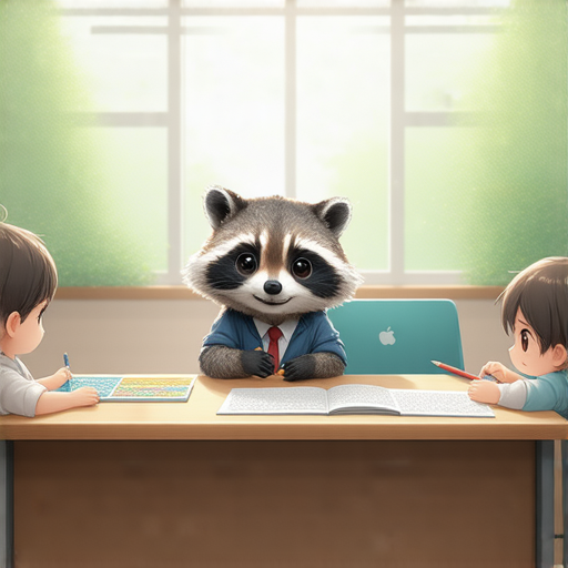 浣熊帶你開口說英文的活動場景，外籍老師一對一授課，學員專注學習，開啟流利英語之路，體驗互動教學，增強語言能力。