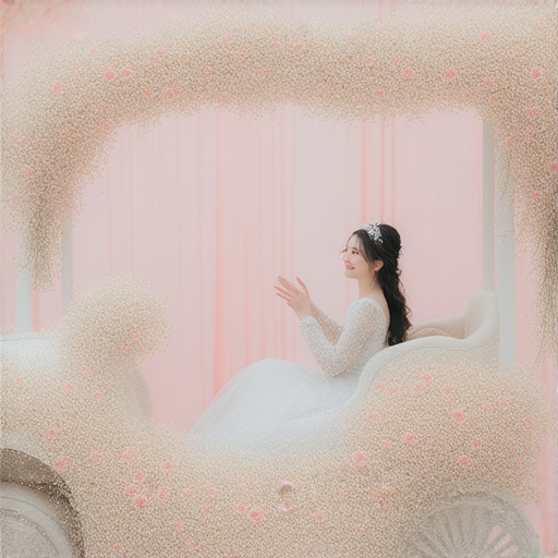 婚禮花車上的外籍老師與學員一對一互動，探索英語學習的樂趣與驚喜，背景呈現婚禮的浪漫氛圍，彰顯教學的獨特魅力以及英文小秘密。