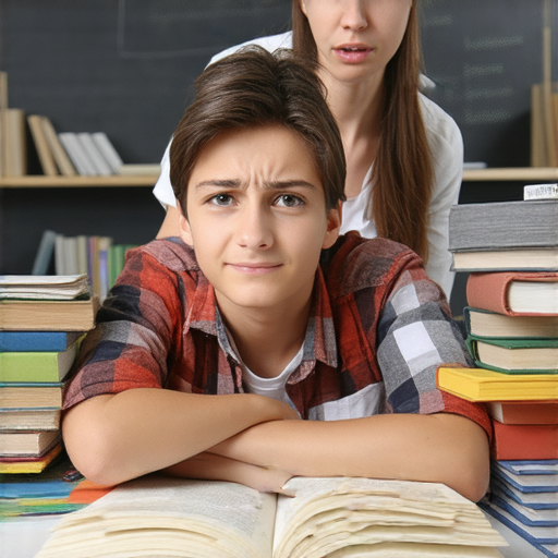 痛苦的英文學習過程，外籍老師一對一指導的場景，學生專注學習，享受互動教學，擺脫困境，體驗有效的英語學習方法，提升語言能力與自信。