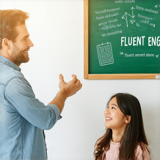 解鎖流利英文秘訣的宣傳圖片，展示外籍老師與學生一對一互動的場景，強調個性化教學的好處，激勵學習者立即體驗改變學習之旅的機會。