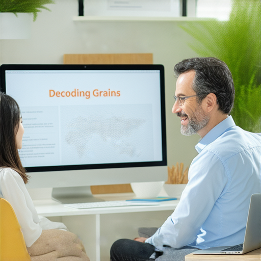 解密穀物英文課程中的外籍老師與學生互動場景，展現一對一教學效果，學員透過實務對話提升英語能力，關鍵字為解密穀物、外籍老師、線上教學。