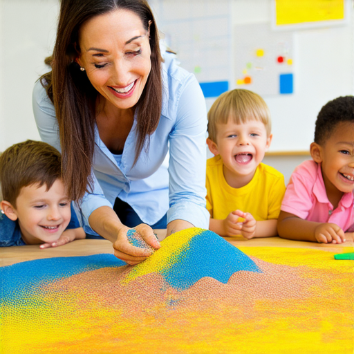 外籍老師與學生互動，分享沙筒故事，探索英文奧秘，課堂氣氛輕鬆且愉快，激發學習興趣與創造力，適合學習英文的活動，提升語言能力。