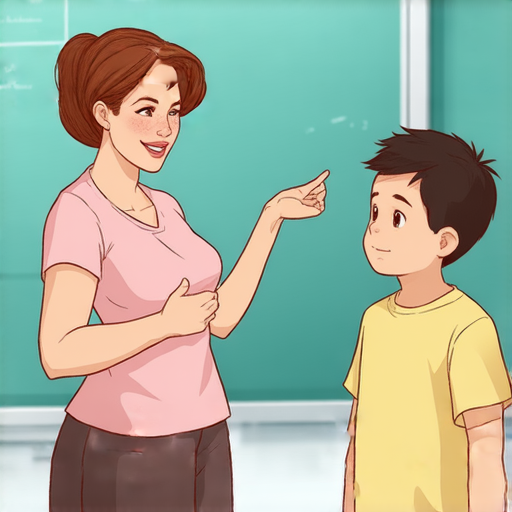 外籍老師與學生一對一互動，透過肢體語言提升英文溝通技巧的教學場景，展現專業的學習氛圍與積極的學習效果。