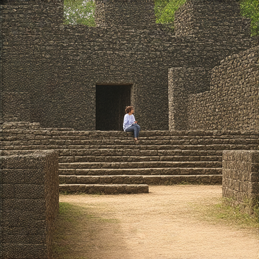 探索遺跡的奧秘，外籍老師一對一英文課，學習之旅的啟程，畫面展示了學生與老師互動，背景為古老遺跡，提升英文能力的最佳選擇。