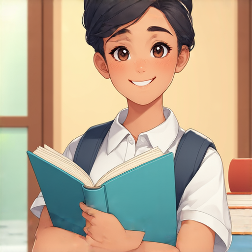 從外籍老師那裡學英文的學生，專注於課堂互動，手中拿著學習資料，背景為溫馨的教室環境，展現學生對英語學習的熱情與積極，立刻開啟你的英語旅程！