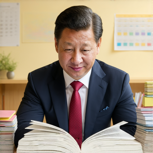 習近平的英文名揭密，展示外籍英文老師一對一教學的場景，學生在認真學習，提升英語技巧，背景有學習教材和筆記，營造良好的學習氛圍。