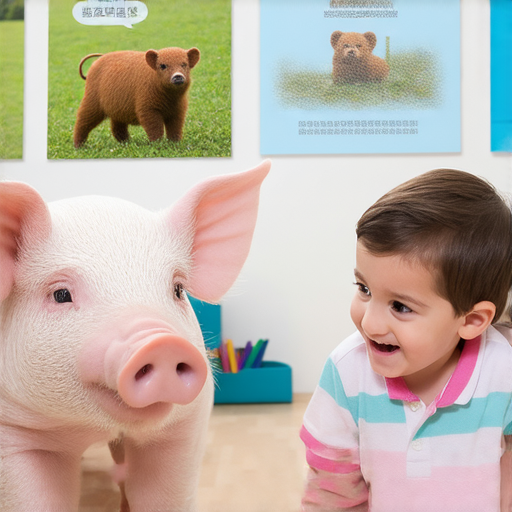 發現母豬的奇妙世界，學生與外籍老師一對一學習英文，互動熱烈，課堂環境生動有趣，培養語言能力及對動物的認識，提升學習興趣與效果。