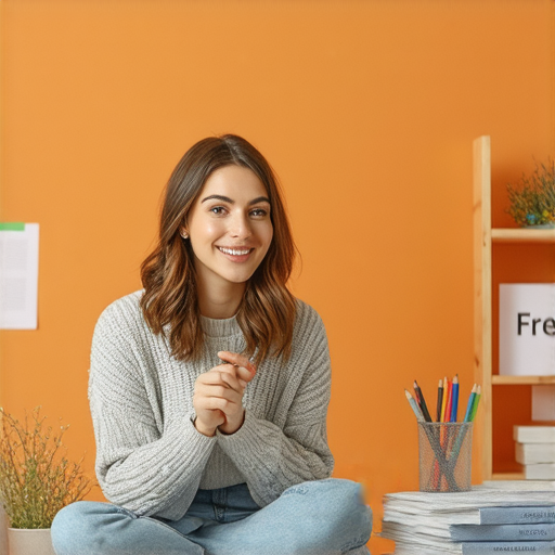 提升英文能力的廣告圖片，展示外籍老師與學生一對一互動教學的場景，強調免費體驗的優惠，吸引學習者參加，增強語言技巧和學習動機。