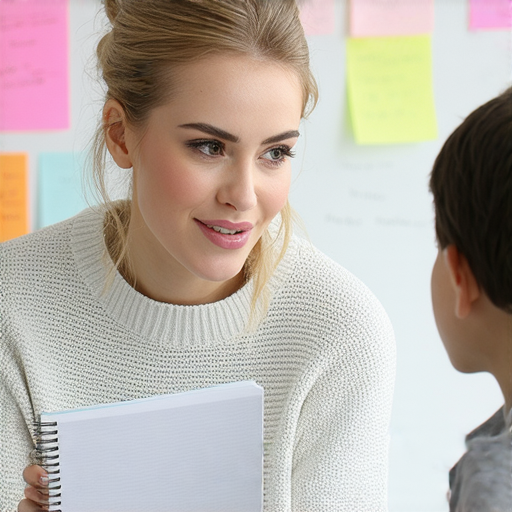 外籍老師與學生進行一對一英語教學，學生表情專注，手持筆記，背景為教室環境，體驗流利英語學習，破解語言錯亂，瞬間提升口語能力。