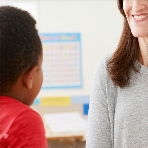 用愛心灌溉學習的活動，學生與外籍英文教師互動，一對一教學，場景中有捐贈的學習物資，展現關懷與支持的氛圍，推廣英文學習的重要性。