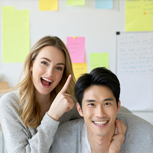 掌握流利英文的秘訣，外籍老師進行一對一專業教學場景，學生積極互動，提升英語口說能力，讓學習變得有趣有效。