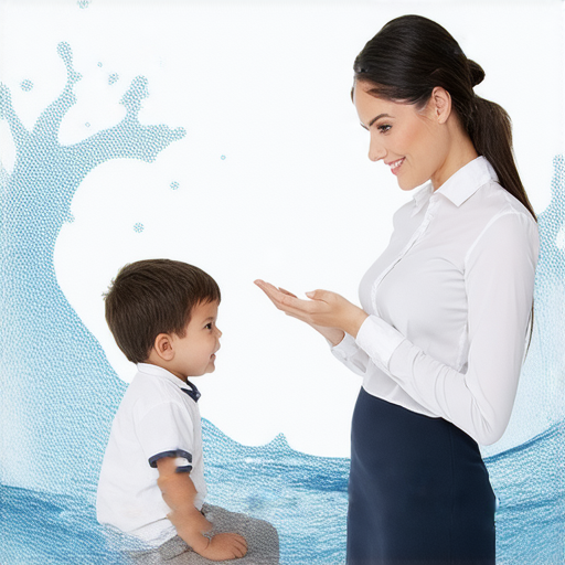 外籍老師一對一教學場景，學生與老師互動流暢，背後有流水與流水線的視覺元素，展現學習英文的輕鬆氛圍，讓英語學習變得更有趣、更有效。