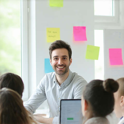 解鎖滙景花園的英語魅力，一名外籍老師教學的場景，學生專心學習，提升英文流利度，報名一對一課程，讓你更自信溝通。