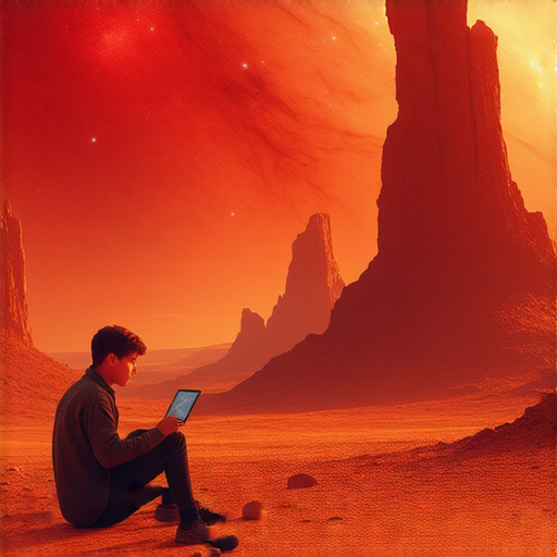 一名外籍老師與學生進行一對一的英語學習，背景是火星的奇幻景象，突出探索火星救援的主題，讓學習者啟發太空英語的旅程。