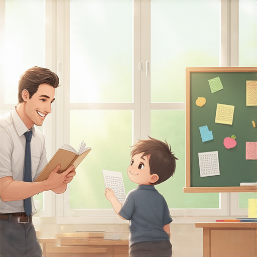 一位外籍老師正在與學生進行一對一英文教學，背景為明亮的教室，強調突破語言障礙和流利英語的學習之路。