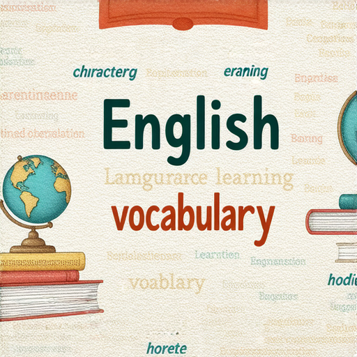 發現英文字彙的魅力，展示學習過程中的印象與反駁，幫助提升英語能力的創意圖像，強調有效學習與探究的主題，融合色彩豐富的詞彙視覺效果。