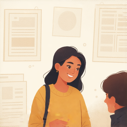 一名外籍英文老師與學生進行一對一教學，教授自信表達技巧，背景展示與私生子相關的知識，營造積極學習氛圍，適合希望提升英文口說能力的人士。