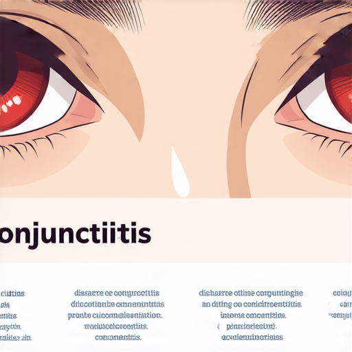 結膜炎症狀解釋圖片，包含紅眼、分泌物及不適感，展示如何用英文表達結膜炎相關詞彙，適合一對一學習，幫助深入了解結膜炎真相。
