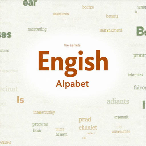 解鎖英文學習秘訣的圖片，展示26個英文字母及實用閱讀技巧，幫助學習者快速掌握英語，提升閱讀能力與語言應用。
