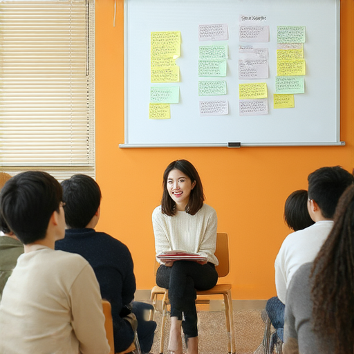 外籍老師教授英語對話，主題為炮友的英文說法，課堂設置舒適，學生積極參與，促進流利對話的學習環境，提升語言能力和交流技巧。