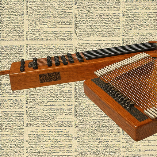 探索英文中口琴、口頭禪、古箏及其他有趣詞彙的圖片，展示各種樂器與該詞彙的關聯，豐富文化內涵與音樂表達，傳遞知識與藝術的結合。