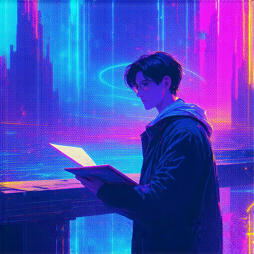 外籍老師與學生進行一對一的英語對話，背景充滿科幻元素，展現穿越時空的學習冒險，激發學習熱情，提升英語能力。