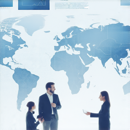 商業英語的重要性分析 + 應用場景圖示 + 描述如何在國際商務環境中使用英語進行溝通 + 包含職場會議 + 電子郵件 + 產品介紹等情境 + 強調提升職業競爭力。